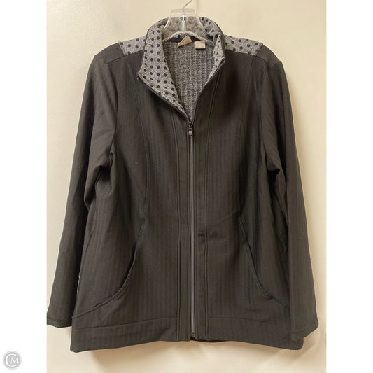 Athletic Jacket By Chicos In Black, Size: L
