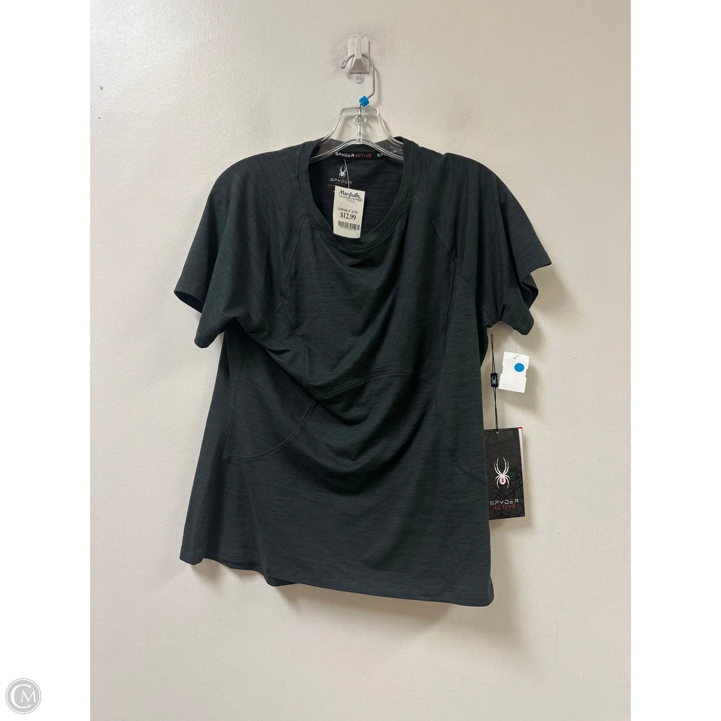 Athletic Top Short Sleeve By Spyder In Grey, Size: L