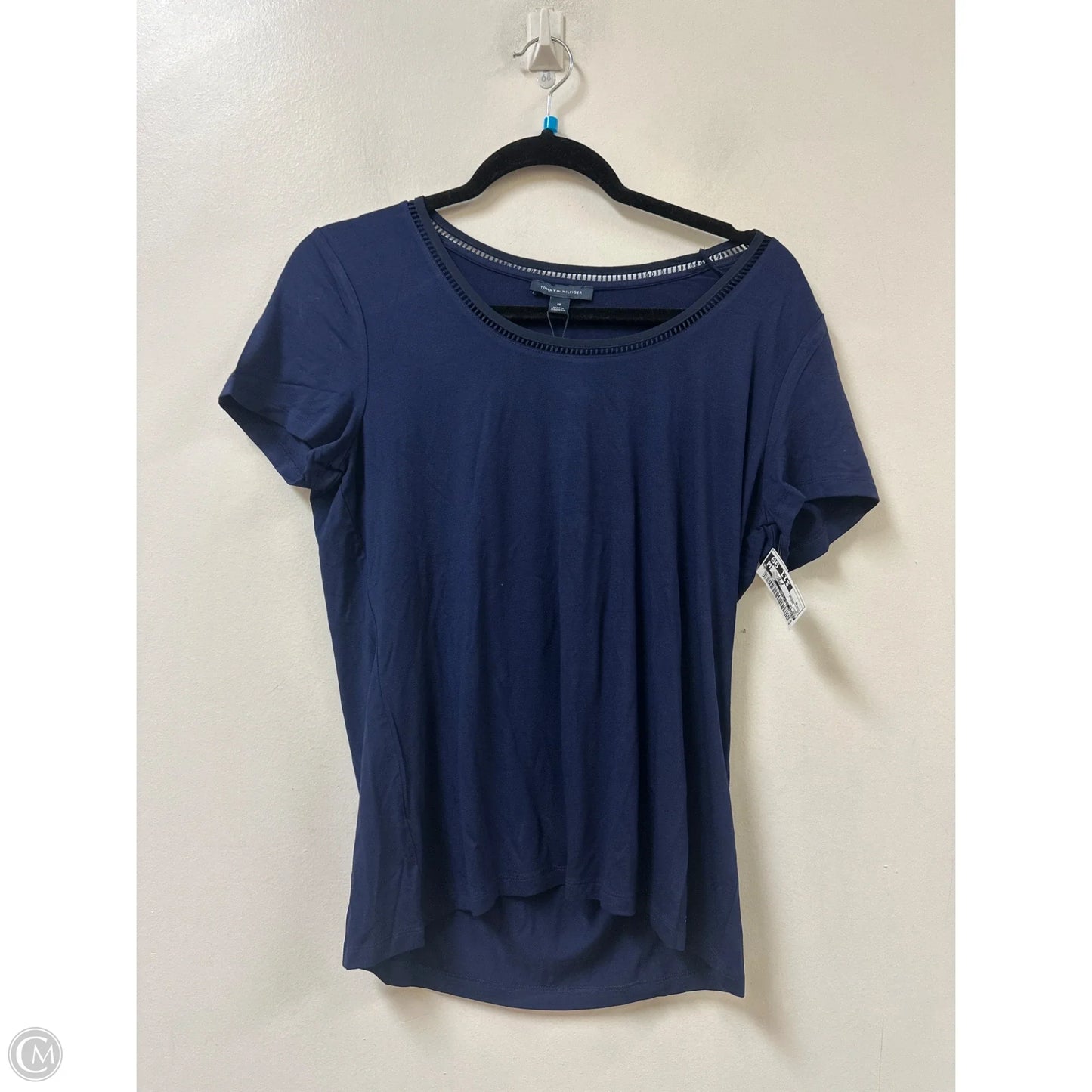 Top Short Sleeve By Tommy Hilfiger In Navy, Size: M