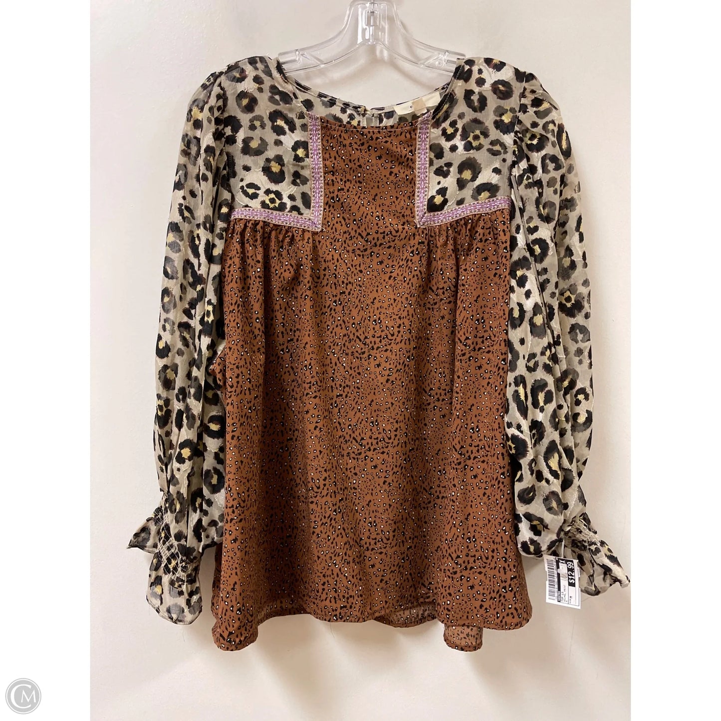 Top Long Sleeve By Entro In Animal Print, Size: M