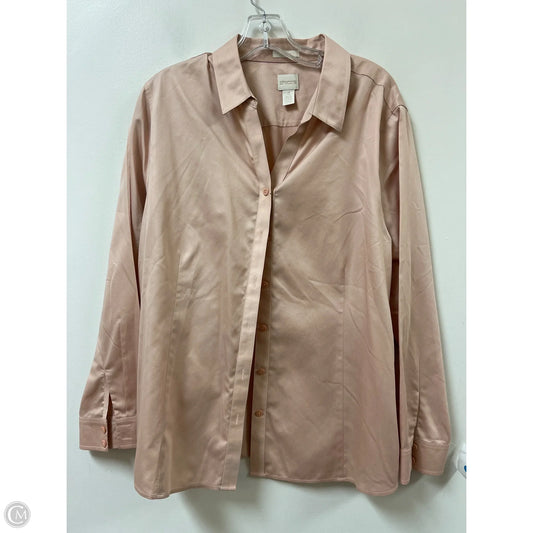 Blouse Long Sleeve By Chicos In Peach, Size: 2x