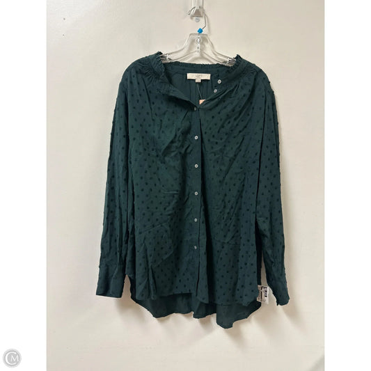 Top Long Sleeve By Loft In Green, Size: Xl