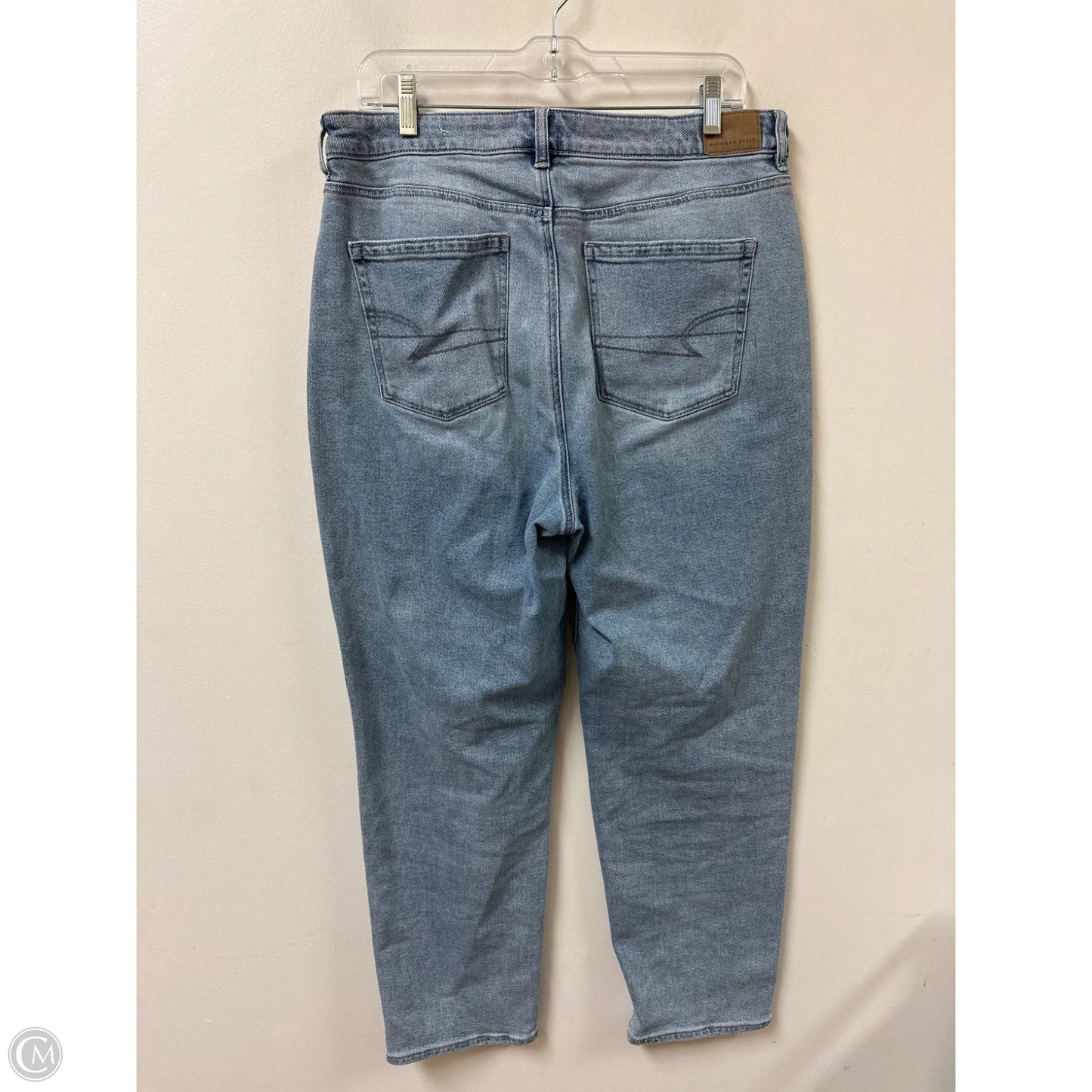 Jeans Straight By American Eagle In Blue Denim, Size: 14