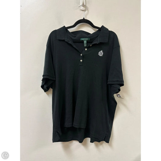 Top Short Sleeve By Lauren By Ralph Lauren In Black, Size: 3x
