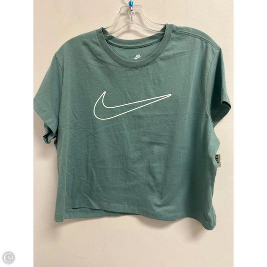 Athletic Top Short Sleeve By Nike In Green, Size: Xl