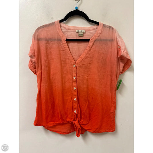 Top Short Sleeve By Lucky Brand In Orange, Size: M