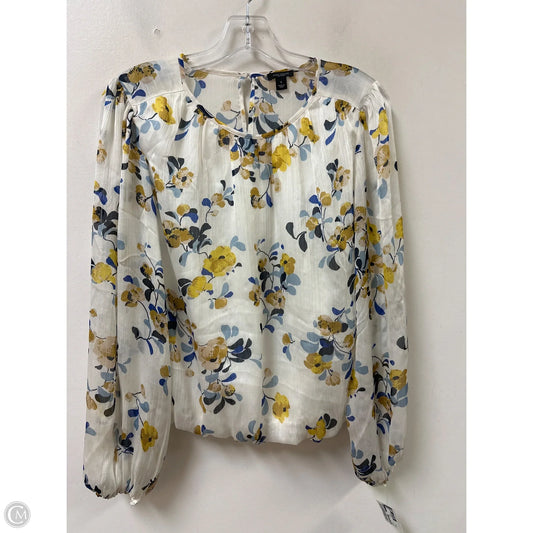 Top Long Sleeve By Ann Taylor In Cream, Size: M