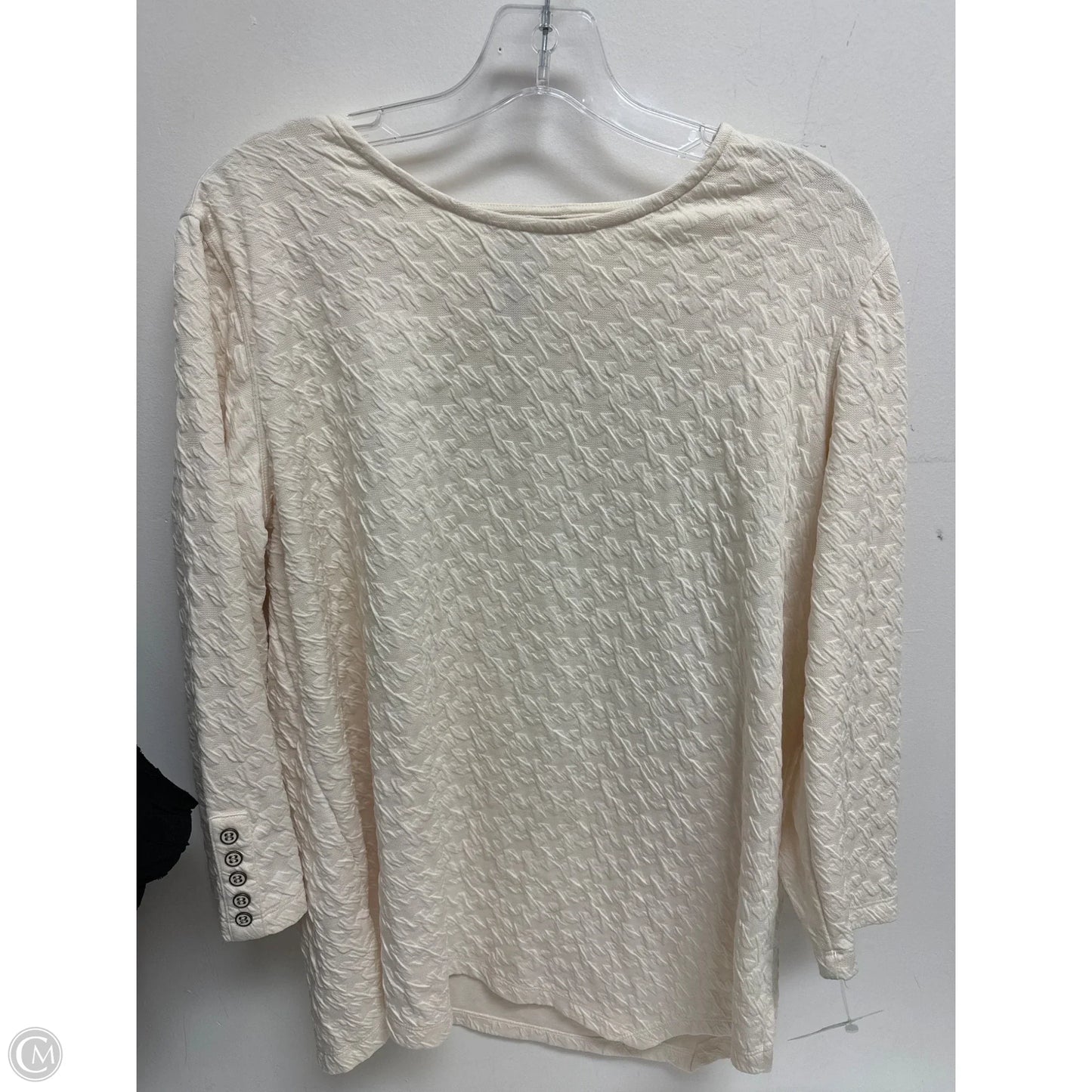 Top Long Sleeve By Multiples In Cream, Size: L
