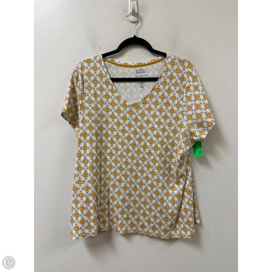 Top Short Sleeve By Croft And Barrow In Yellow, Size: 2x