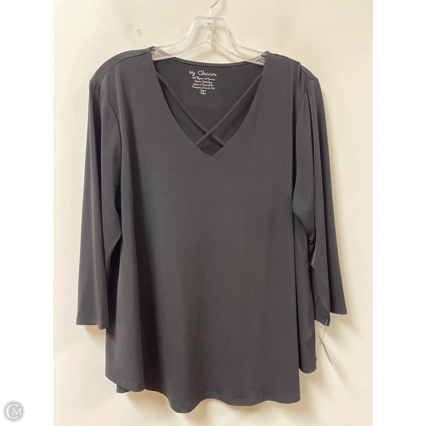 Top Long Sleeve By Chicos In Black, Size: Xl