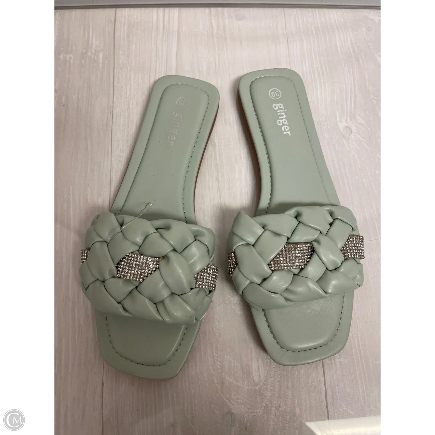 Sandals Flats By Ginger In Green, Size: 8.5