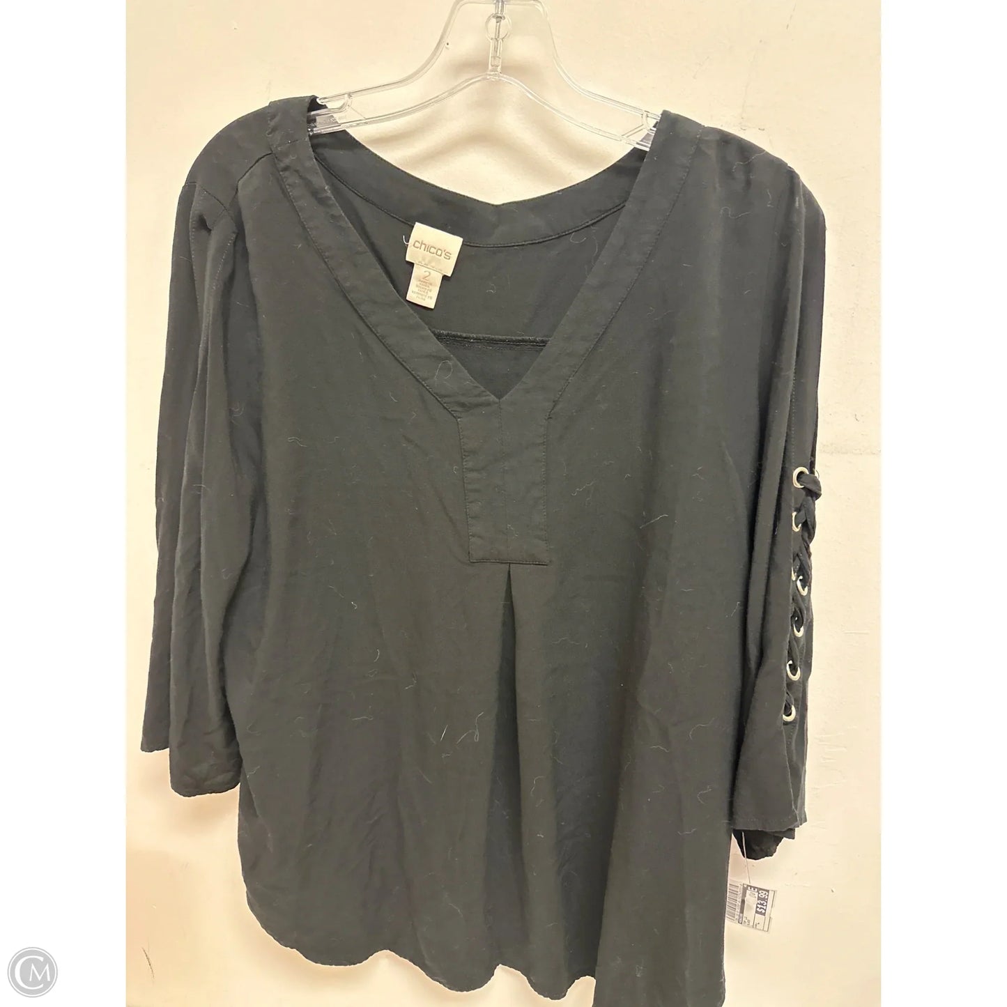 Top Long Sleeve By Chicos In Black, Size: L