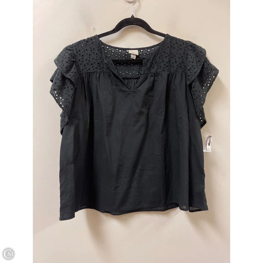 Top Short Sleeve By A New Day In Black, Size: Xl