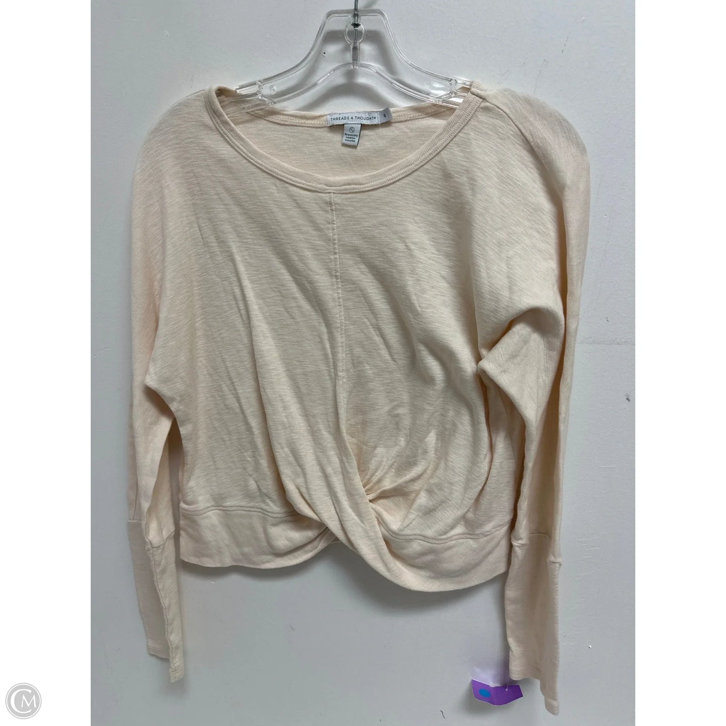 Top Long Sleeve By Threads 4 Thought In Cream, Size: S