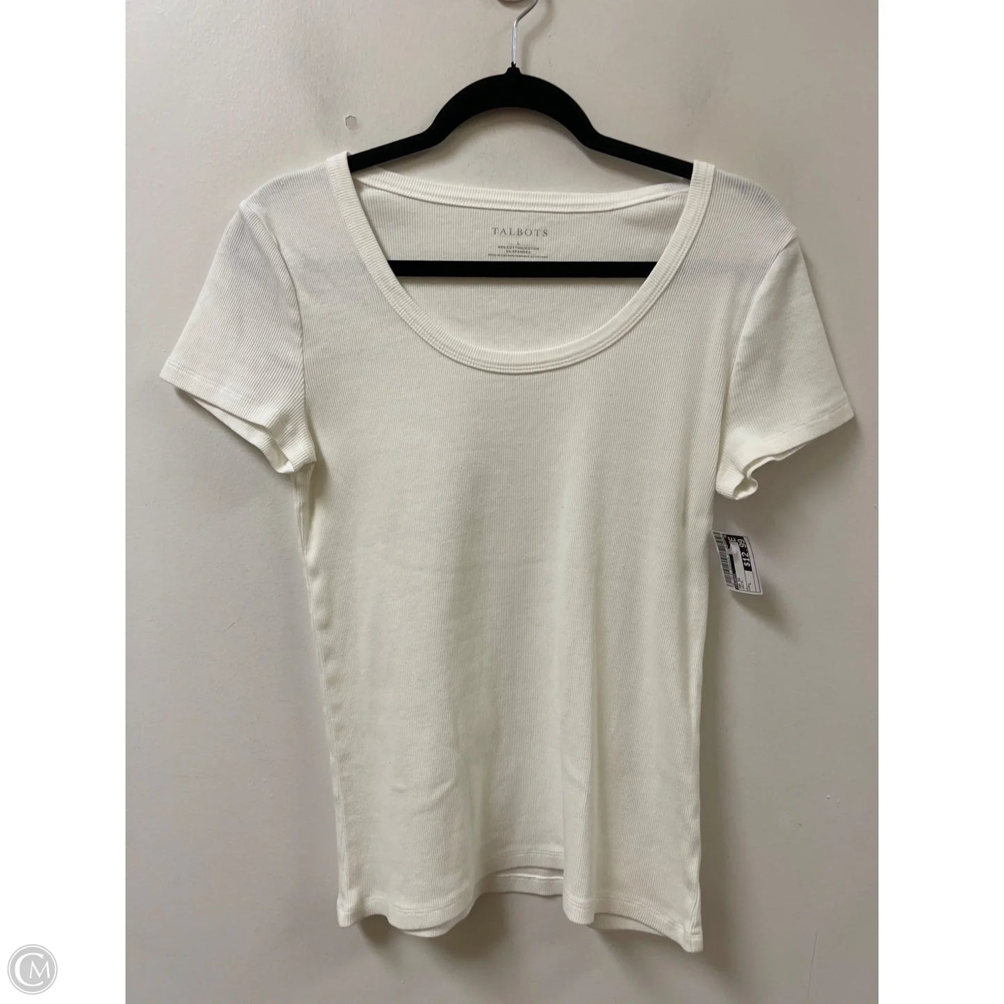 Top Short Sleeve By Talbots In White, Size: L