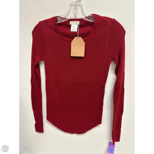 Top Long Sleeve By Main Strip In Red, Size: S