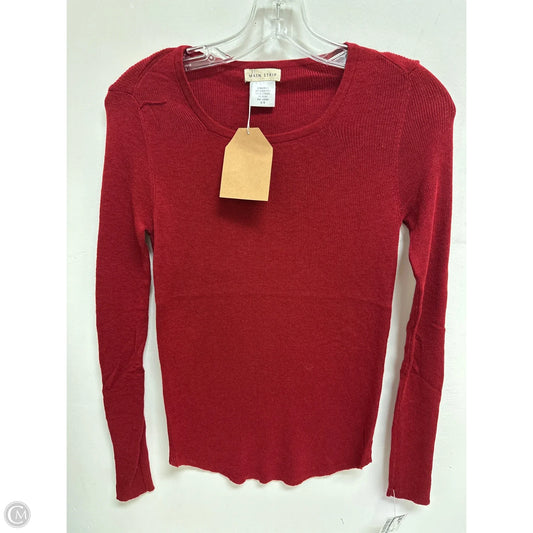 Top Long Sleeve By Main Strip In Red, Size: M
