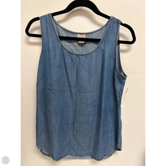 Top Sleeveless By Chicos In Blue Denim, Size: S