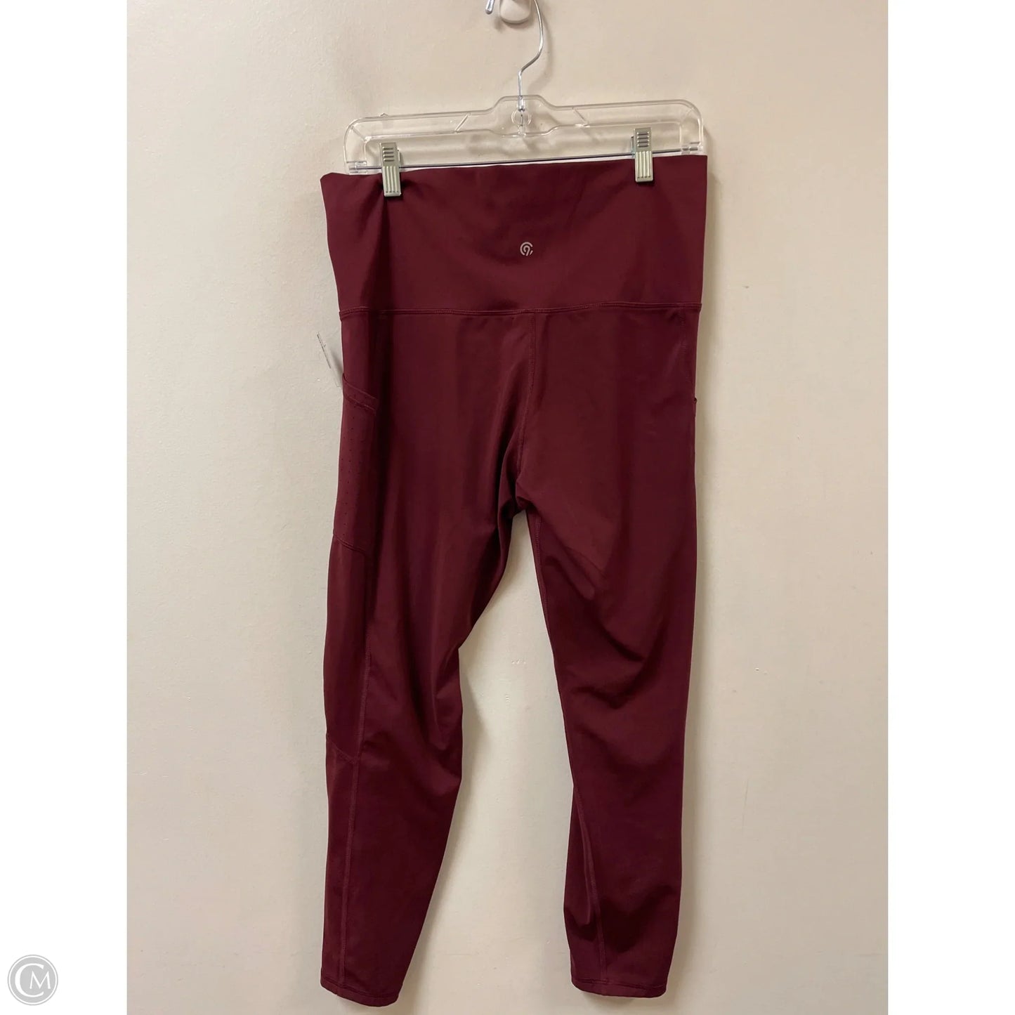 Athletic Leggings By Champion In Red, Size: Xl