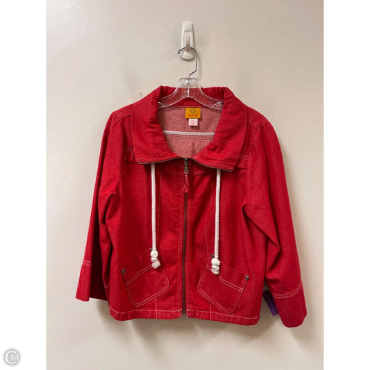 Jacket Denim By Ruby Rd In Red, Size: M