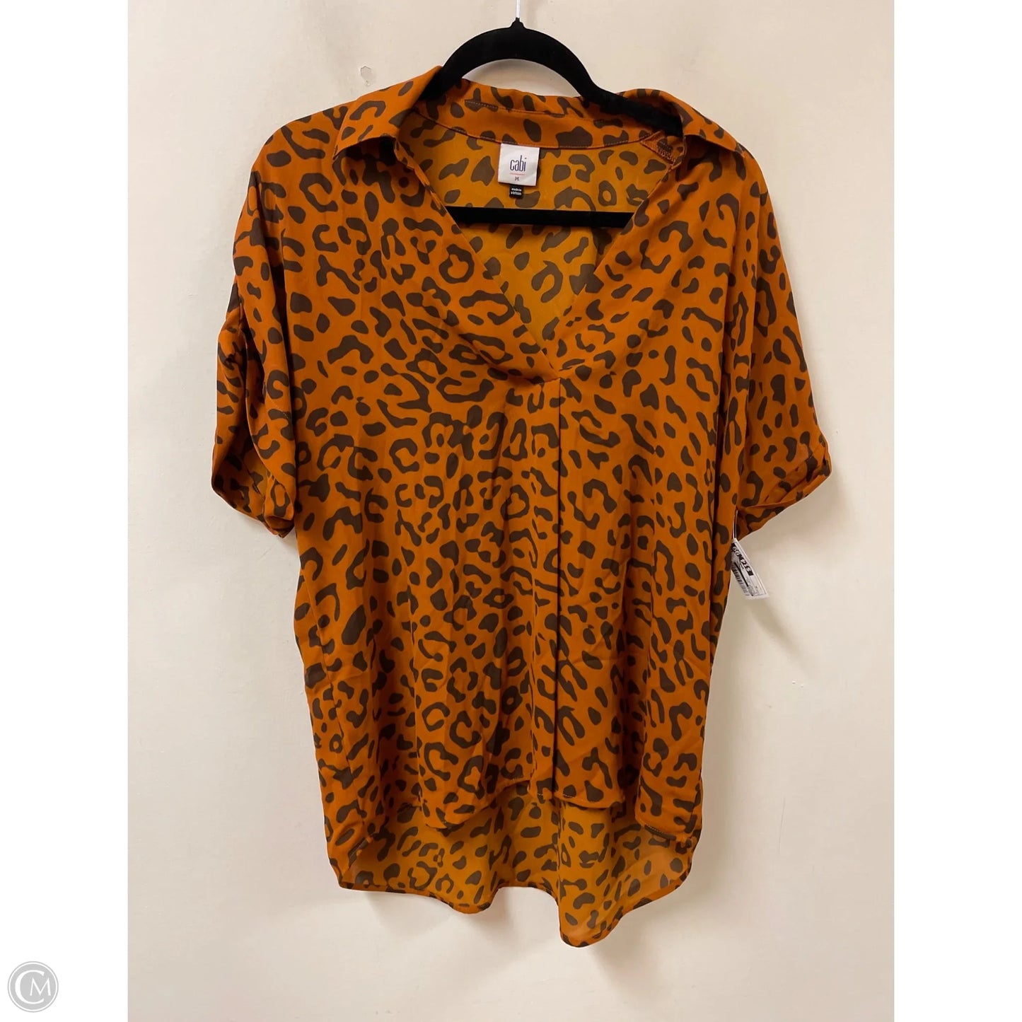 Blouse Short Sleeve By Cabi In Animal Print, Size: M