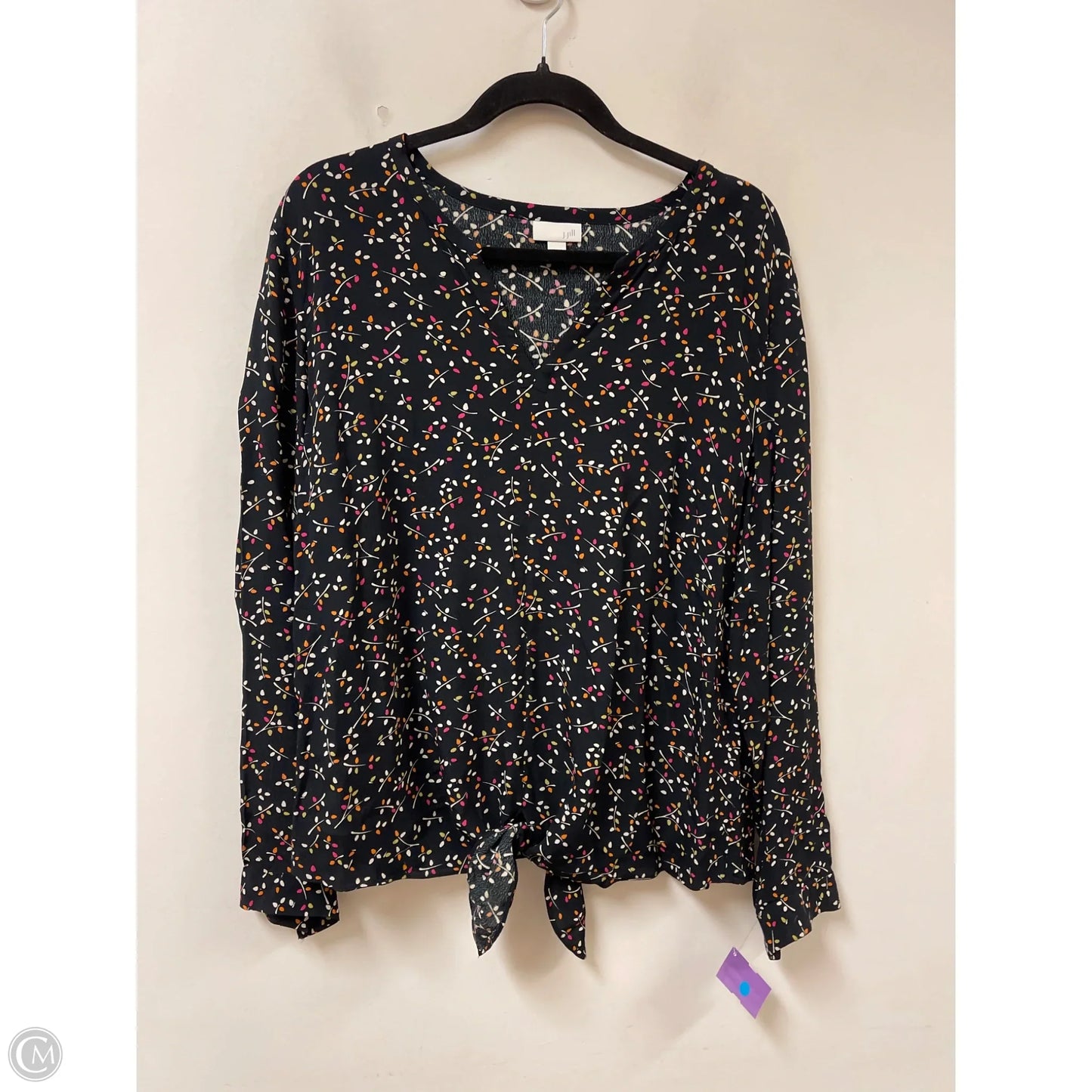 Top Long Sleeve By J. Jill In Black, Size: M