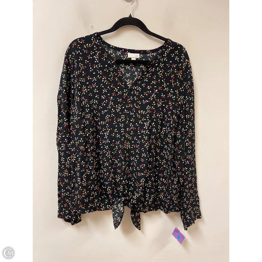 Top Long Sleeve By J. Jill In Black, Size: M
