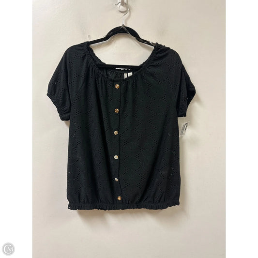 Top Short Sleeve By Cato In Black, Size: L