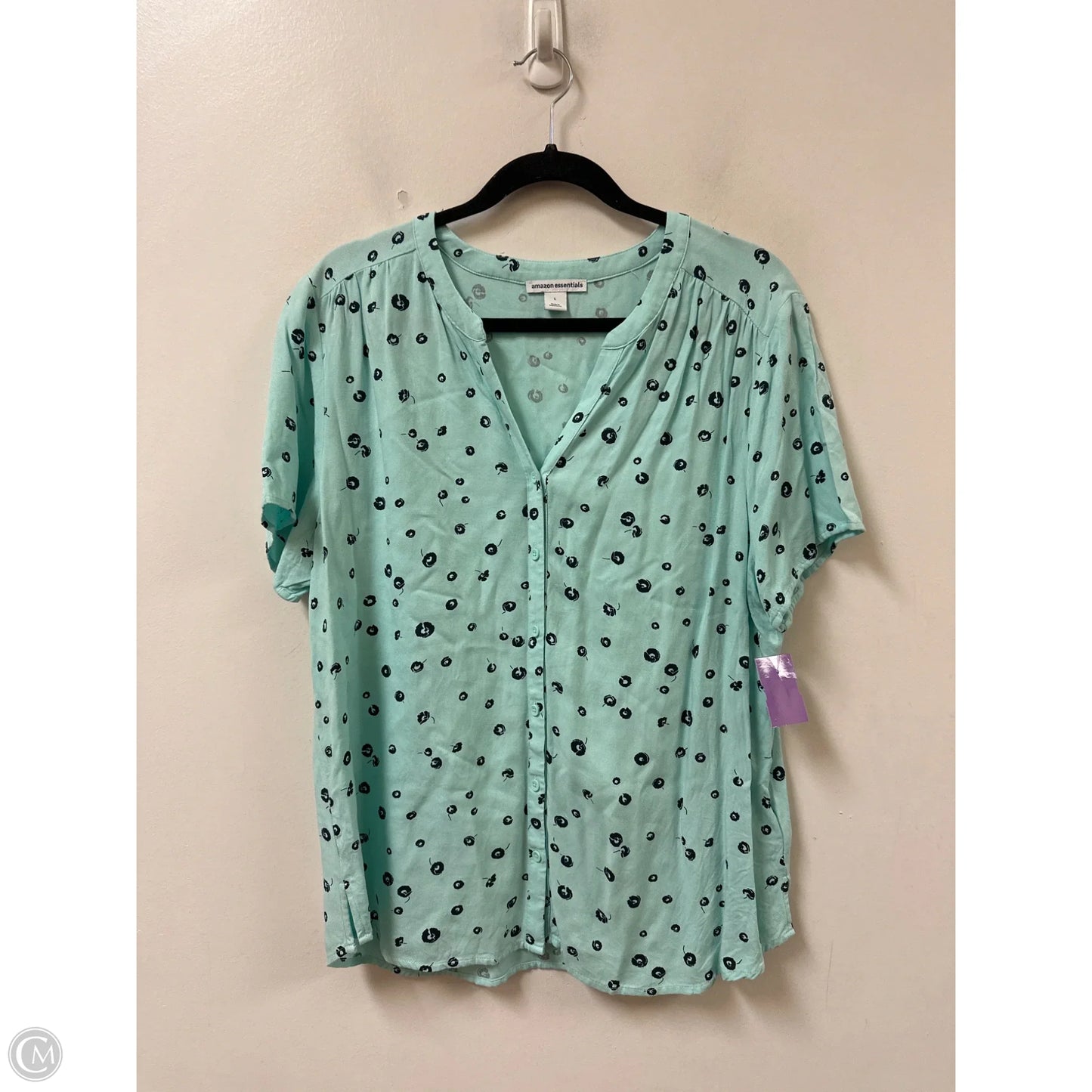 Top Short Sleeve By Amazon Essentials In Green, Size: L