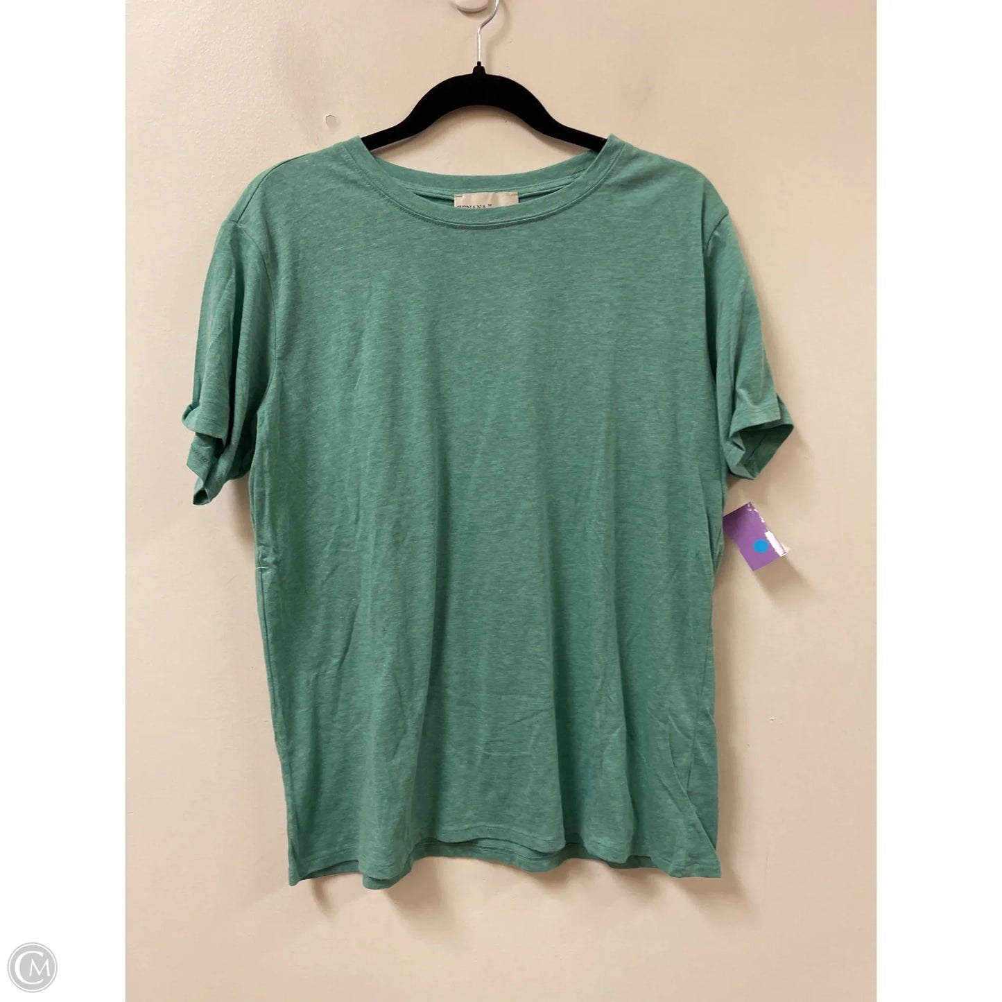 Top Short Sleeve Basic By Zenana In Green, Size: M
