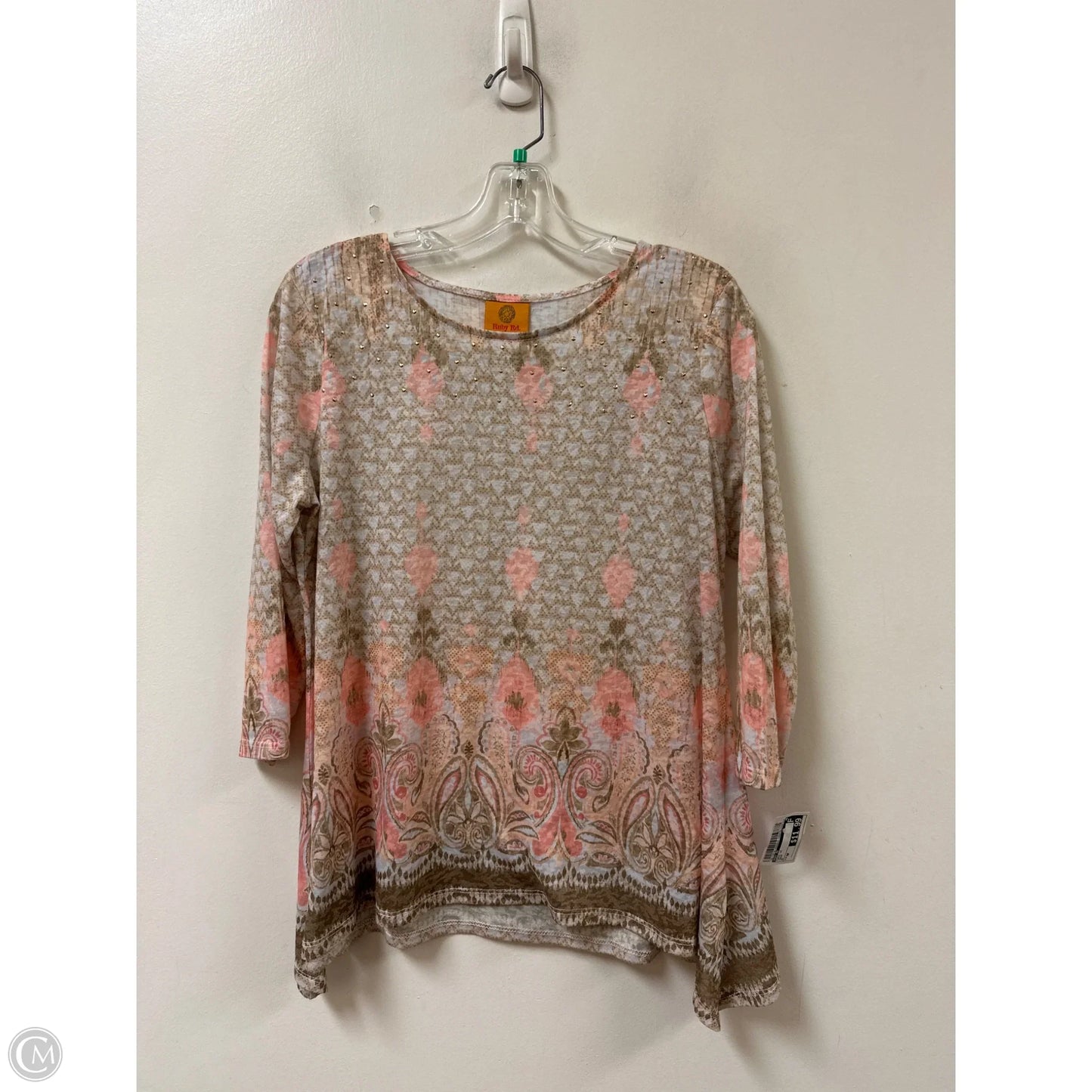 Tunic Long Sleeve By Ruby Rd In Cream, Size: Mp