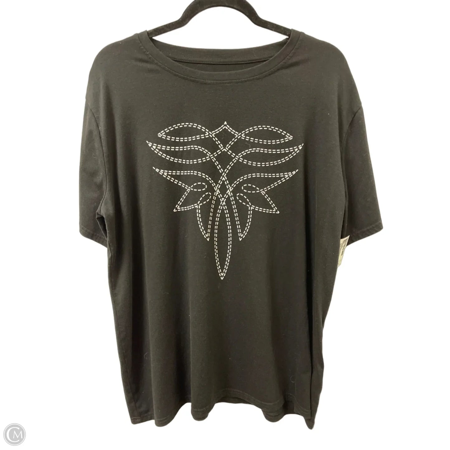 Top Short Sleeve By Clothes Mentor In Black, Size: 2x