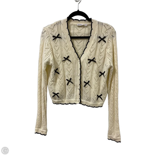Cardigan By Clothes Mentor In Cream, Size: L