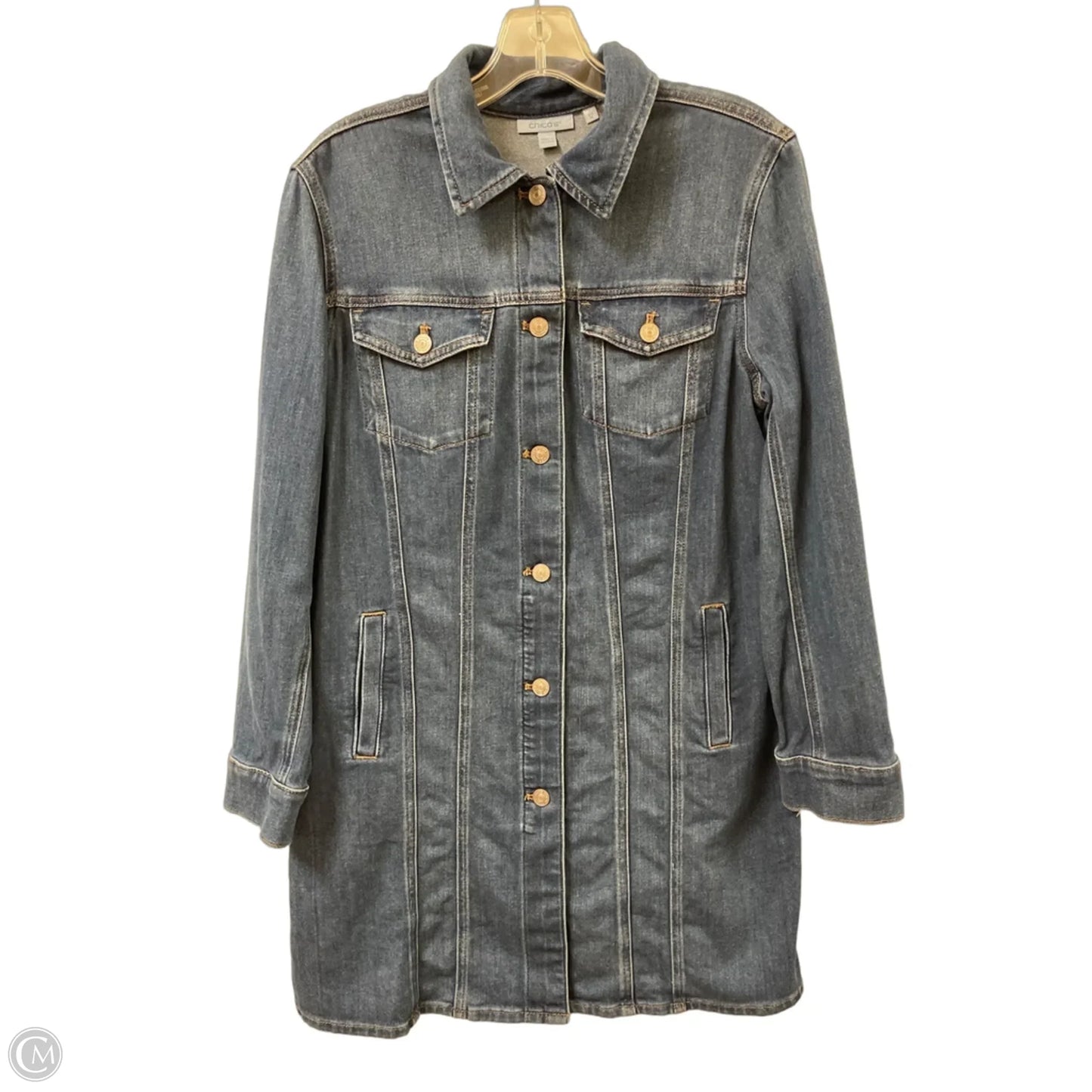 Dress Party Short By Chicos In Blue Denim, Size: M