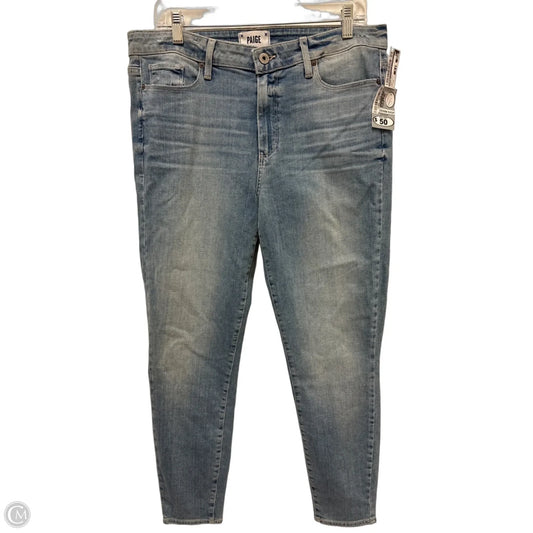 Jeans Skinny By Paige In Blue Denim, Size: 16