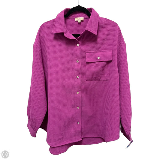 Blouse Long Sleeve By Entro In Purple, Size: M