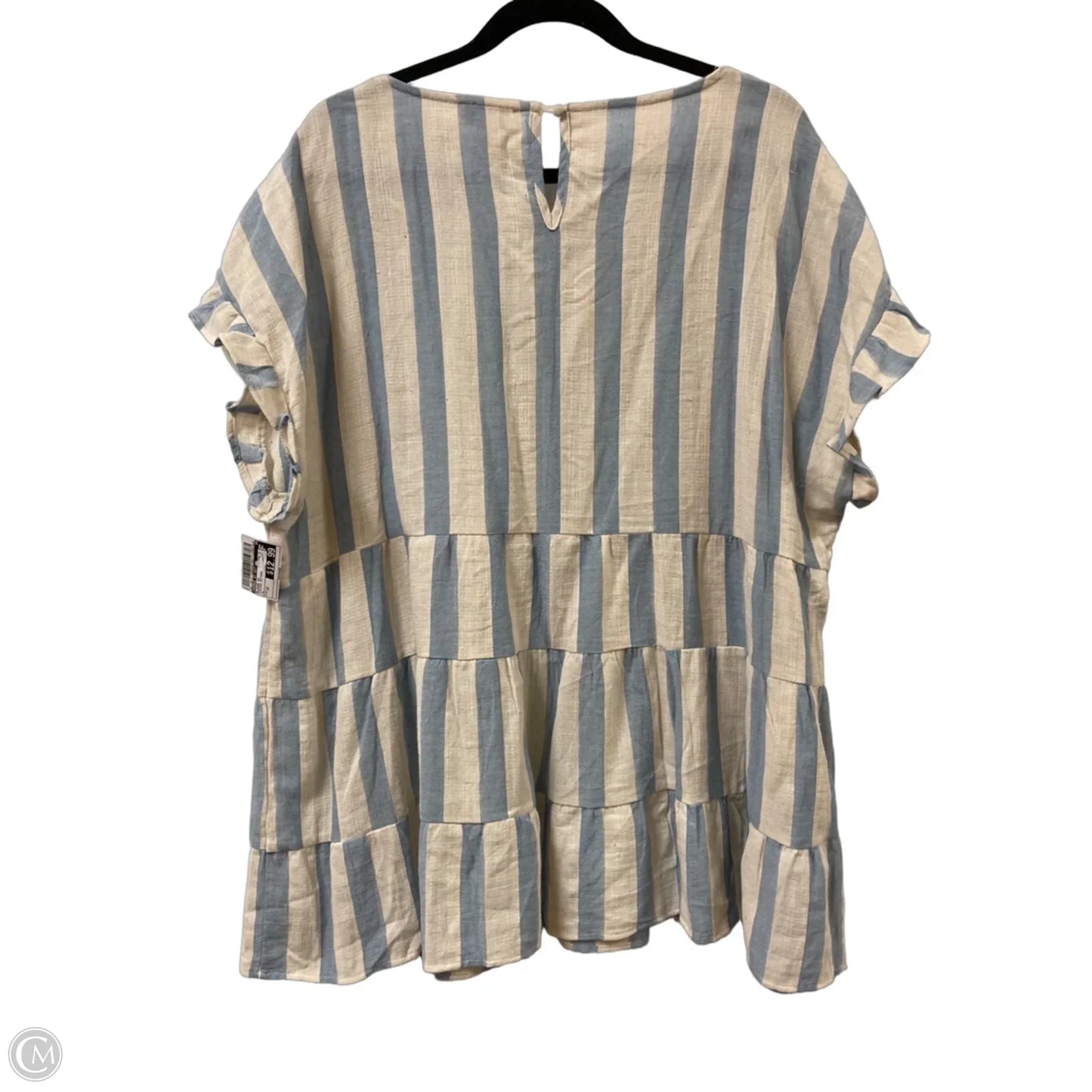 Blouse Short Sleeve By Andree By Unit In Striped Pattern, Size: 1x