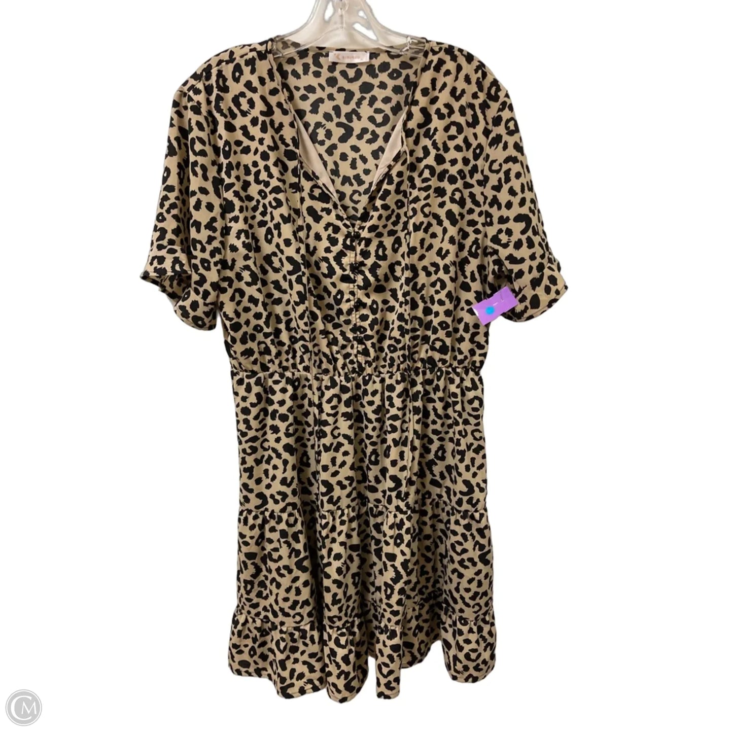 Dress Casual Short By Kirundo In Animal Print, Size: Xl