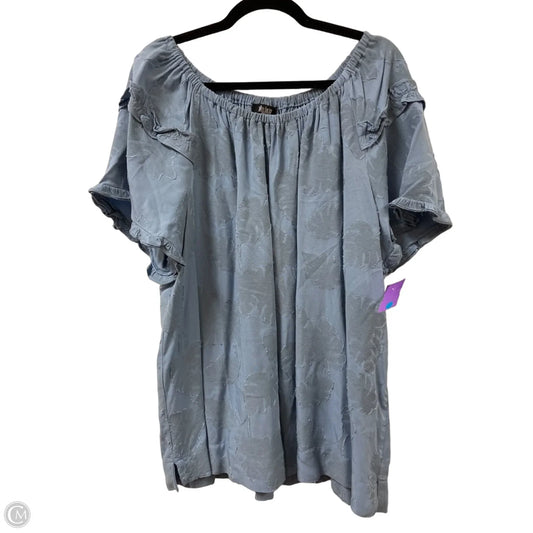 Top Short Sleeve By Investments In Blue, Size: 2x