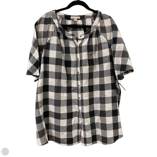 Top Short Sleeve By Woman Within In Black, Size: 4x