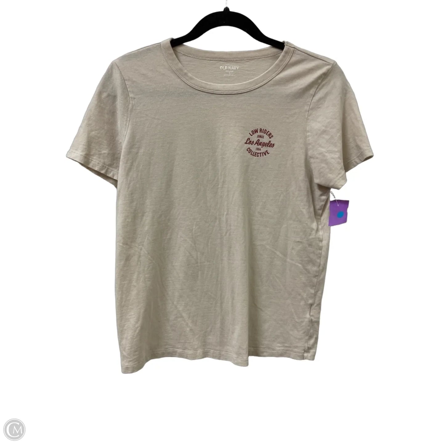 Top Short Sleeve By Old Navy In Cream, Size: S