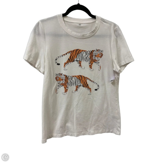 Top Short Sleeve Basic By Clothes Mentor In Cream, Size: M