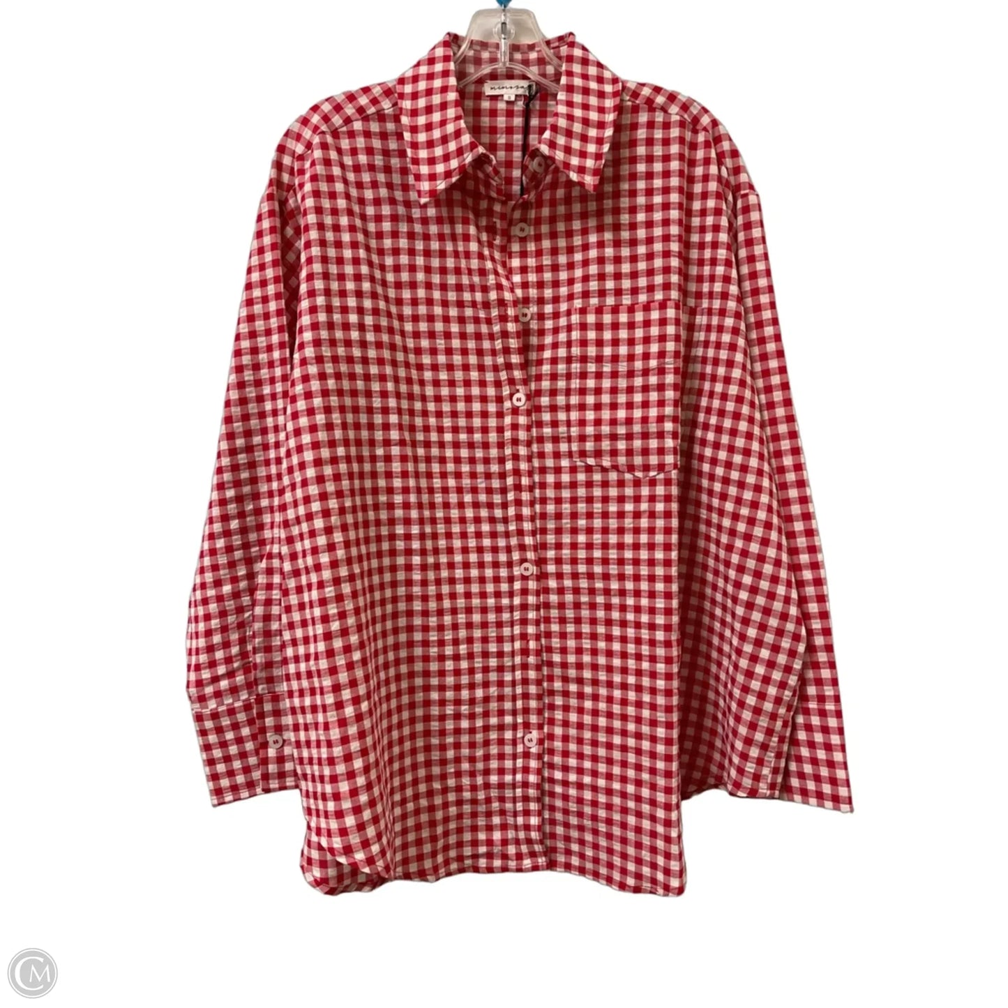 Blouse Long Sleeve By Mimosa In Red, Size: S