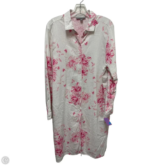 Dress Casual Midi By Jessica London In Cream & Pink, Size: 2x