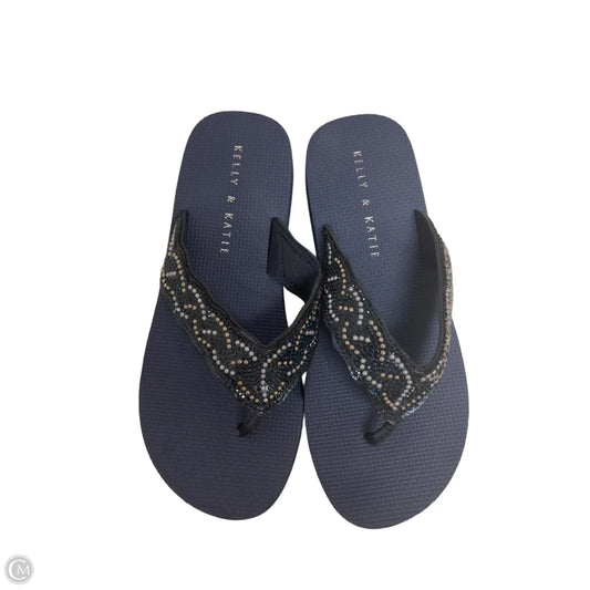 Sandals Flip Flops By Kelly And Katie In Navy, Size: 6