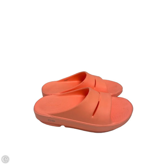 Sandals Flip Flops By Oofos In Coral, Size: 6