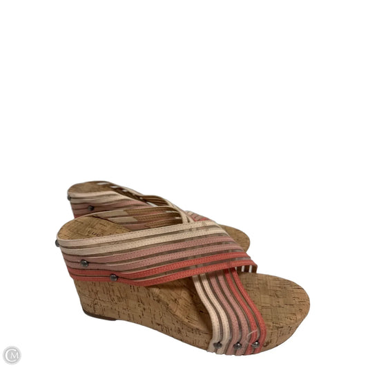 Sandals Heels Wedge By Lucky Brand In Tan, Size: 10