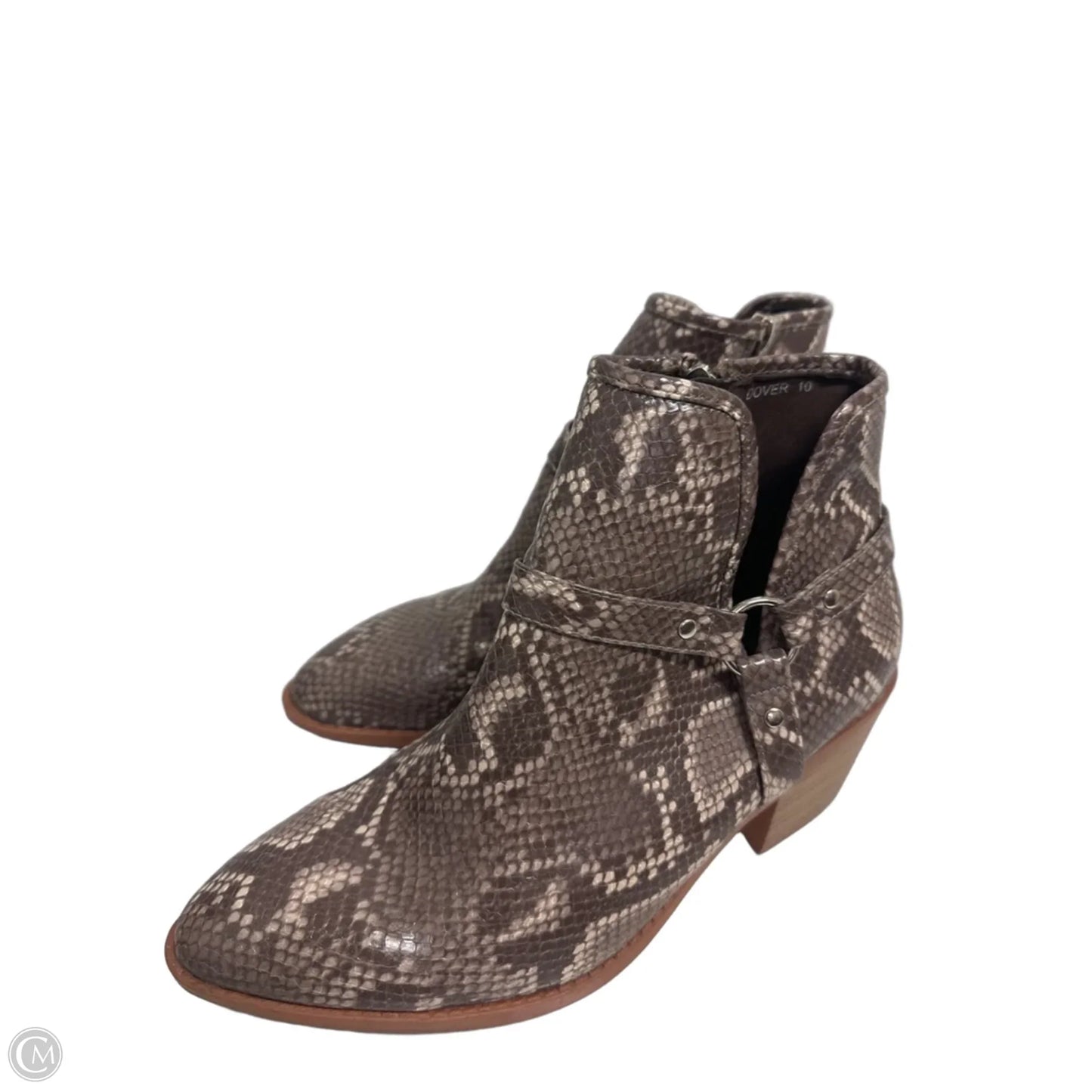 Boots Ankle Heels By Clothes Mentor In Snakeskin Print, Size: 10
