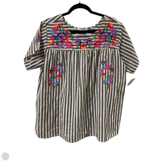Top Short Sleeve By See And Be Seen In Striped Pattern, Size: L