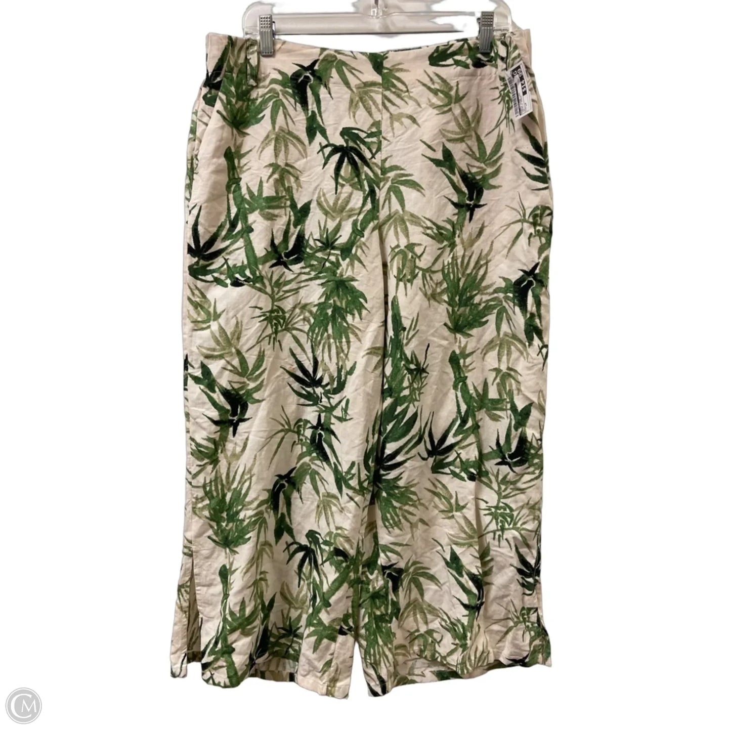 Pants Wide Leg By J. Jill In Cream & Green, Size: Lp